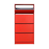 Adore Mobilya Flat Duo 4 Katlı Geniş Ayakkabılık Dolabı - Kırmızı