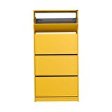 Adore Mobilya Flat Duo 4 Katlı Geniş Ayakkabılık Dolabı - Hardal