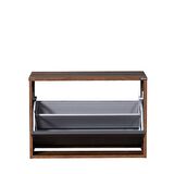 Adore Mobilya New Step Oturaklı Ayakkabılık - Oslo Ceviz-Antrasit