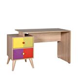 Adore Mobilya Bürotime Sonoma Çalışma Masası Ahşap 75 x 128 cm Çok Renkli 