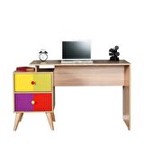 Adore Mobilya Bürotime Sonoma Çalışma Masası Ahşap 75 x 128 cm Çok Renkli 