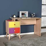 Adore Mobilya Bürotime Sonoma Çalışma Masası Ahşap 75 x 128 cm Çok Renkli 