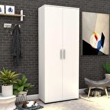 Adore Mobilya Porto 10 Bölmeli 2 Kapılı Geniş Ayakkabı Dolabı-Beyaz