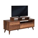 Adore Mobilya Retro Wide Kapaklı Çekmeceli Tv Sehpası-Oslo Ceviz