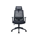 Adore Mobilya Impact Yönetici ve Ofis Koltuğu-Siyah File 55x112,5-122x63 cm (GxYxD)