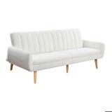 Retro Serisi Teddy 3 Kişilik Kanepe-Beyaz 210x85x100 cm