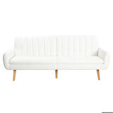 Retro Serisi Teddy 3 Kişilik Kanepe-Beyaz 210x85x100 cm