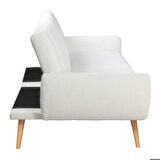Retro Serisi Teddy 3 Kişilik Kanepe-Beyaz 210x85x100 cm