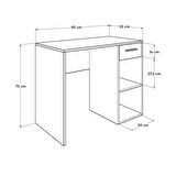 Adore Mobilya Trendline Çalışma Masası Ahşap 75 x 90 cm Beyaz 