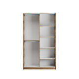 Elit Plus Aynalı Sürgülü Gardırop-Açık Ceviz (Tori) 120x207x52 cm (GxYxD)