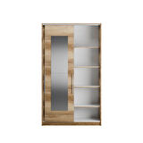 Elit Plus Aynalı Sürgülü Gardırop-Açık Ceviz (Tori) 120x207x52 cm (GxYxD)