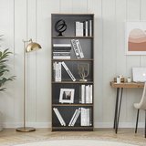 Modern 5 Raflı Kitaplık-Antrasit-Kontra 64x182x26 cm (GxYxD)