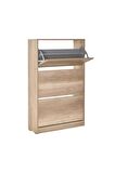 Flat Duo 3 Katlı Geniş Ayakkabılık-açık Ceviz(tori) 73x119x26 Cm (gxyxd)