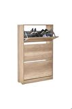 Flat Duo 3 Katlı Geniş Ayakkabılık-açık Ceviz(tori) 73x119x26 Cm (gxyxd)