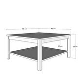 Adore Mobilya Rustik Kare Sehpa-Mat Beyaz 80x40x80 cm (GxYxD)