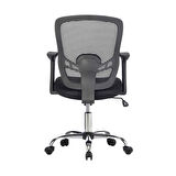 Adore Mobilya Ergo Ultra File Sırtlı Çalışma Koltuğu-Metal Ayak-Siyah 57x96-106x61 cm (GxYxD)