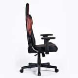 Adore Gaming Apollo Profesyonel Oyuncu ve Yönetici Koltuğu-Siyah-Çizgi Kırmızı 42x124-131,5x64 cm