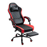 Adore Gaming Throne Oyuncu Koltuğu - Siyah/Kırmızı S.Deri 62x117-127x62 cm