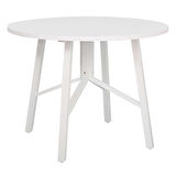Round Yuvarlak Yemek Masası - Beyaz 110x110x76 cm