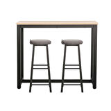 High-Rise 2 Tabureli Yüksek Ayaklı Yemek Masası - Ceviz/ Siyah 120x40x100