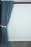 DOKUMA PETROL YEŞİLİ RENK (EKSTRAFOR BÜZGÜLÜ) TEK KANAT FON PERDE 150x260 CM  