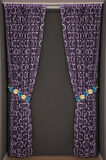 VAKKO ÇİFT RENK LİLA İP PERDE HAZIR DÜĞMELERİ DİKİLMİŞ İP PERDE 300*240 cm