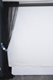 DÜZ İP PERDE 0.80 mm ANTRASİT RENK 100 Cm En 280 Cm Boy HAZIR YASSI KALIN ŞERİT İP PERDE