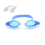 Bermuda Esnek Burunlu Yüzücü Gözlüğü [PVC Çantalı] MAVİ