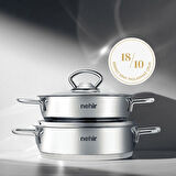 Nehir Silver Çelik 4 Parça Sahan Seti 18-20 cm