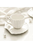 Nehir Perla 6 Kişilik 12 Parça Porselen Kahve Fincan Takımı Beyaz