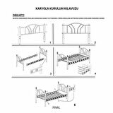 Reyo Pero Sultan Tek Kişilik Başlıklı Metal Beyaz Karyola 90x190