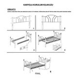 Reyo Orkide Tek Kişilik Ferforje Beyaz Metal Karyola 120x200