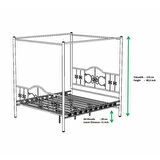 Reyo  Pero Sultan Tek Kişilik Başlıklı Metal Beyaz Karyola (Cibinliksiz) 120x200