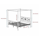 Reyo Stella Sultan Başlıklı Tek Kişilik Ferforje Metal Karyola (Cibinliksiz)120x200