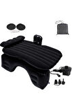 Araç Içi Şişme Yatak 12V Pompa + Yastık Seti Tamir Kit Çantalı Set Siyah 0645