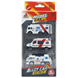 3'lü İş Makinaları Road Seti - Die Cast - DS044 - Ambulans