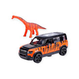 Çek Bırak Araç ve Dinazor  Oyun Seti - 6843-2D- Turuncu