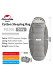 Naturehike Ps200 Oval Ultralight Uyku Tulumu -4°c ( Cloudy Grey )