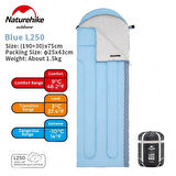 Naturehike L250 Zarf Tarzı Kapüşonlu Uyku Tulumu -10°C MAVİ-Left