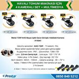 Mibzer için 10.36" Dokunmatik Ekranlı 4 Kameralı AHD 720P Beyaz Işık Kameralı Havalı Kamera Seti