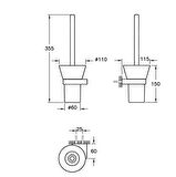 VitrA Diagon Tuvalet Fırçalığı Krom A44437