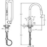 Artema Maestro Pull-Down A42145 Eviye Bataryası, Krom