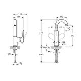 Artema X-Line A42402 Döner Borulu Lavabo Bataryası,Krom