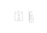 Artema Root Square A43358 Ankastre Termostatik Duş Bataryası, Krom