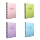 Gıpta Pastoral 96 Yp. A4 Spiralli Pp. Kapak Defter Seti Kareli 4'lü
