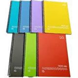 1 ADETGıpta Fresco Spiralli Düz Plastik Defter A4 144 YP Kareli 4941