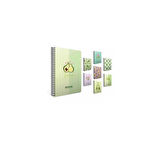 Gıpta A5 80 Yaprak Kareli Avocado Notes Spiralli Karton Kapak Defter 6174000