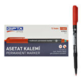 Gıpta Permanent Asetat Kalemi Silgili M Uç Kırmızı 12 Adet F1537