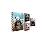 Gıpta A4 80 Yaprak Kareli Panda Spiralli Karton Kapak Defter 7088000