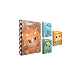 Gıpta A4 80 Yaprak Kareli  Dino Notes Spiralli Karton Kapak Defter 7183000